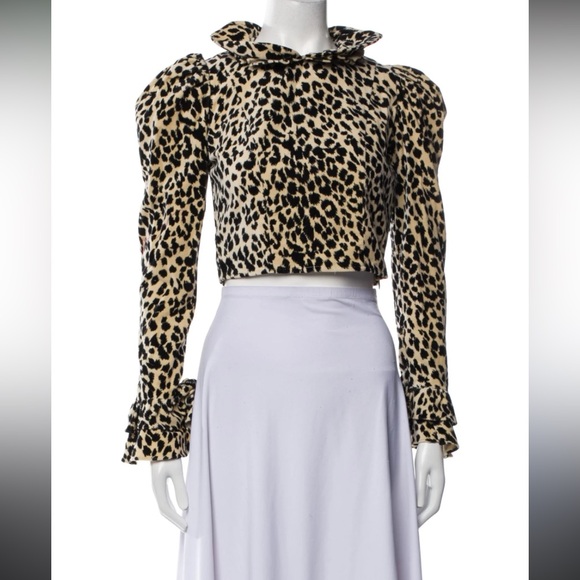 Batsheva Leopard Print puff sleeve Blouse top 2301 - Picture 1 of 14